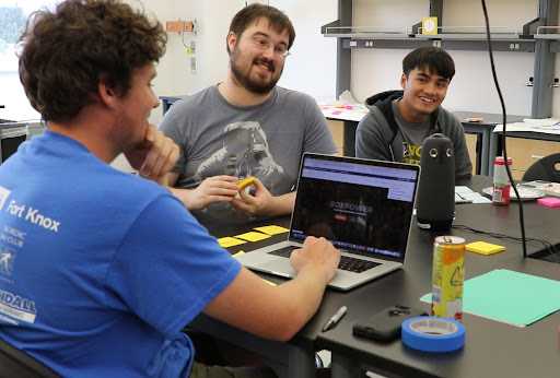2019 Student2Startup interns meet during a weekly meeting. Photo by Amanda Byrd.