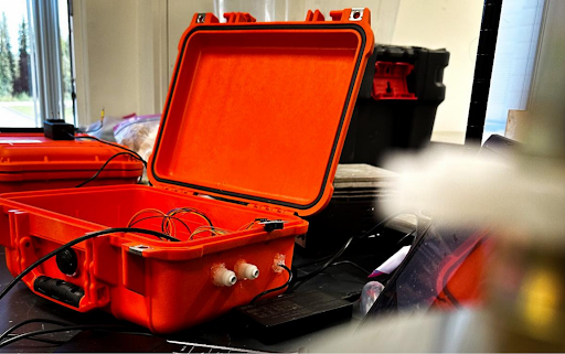 An orange pelican case 