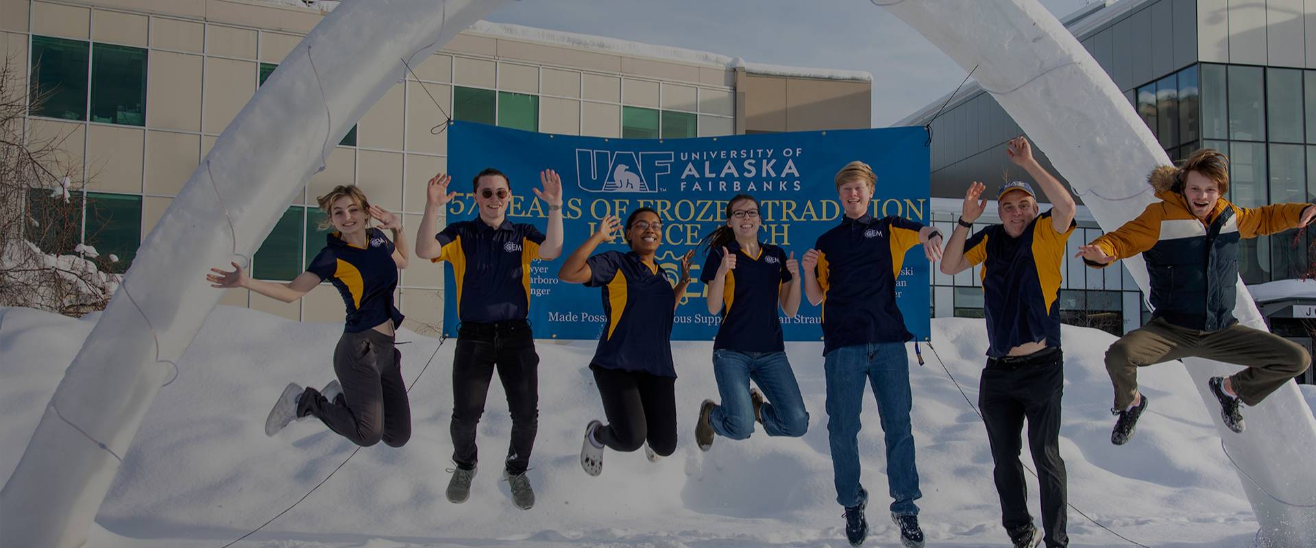 Graduate students interacting on the UAF campus