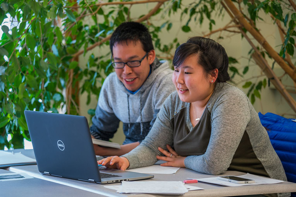 students at a computer