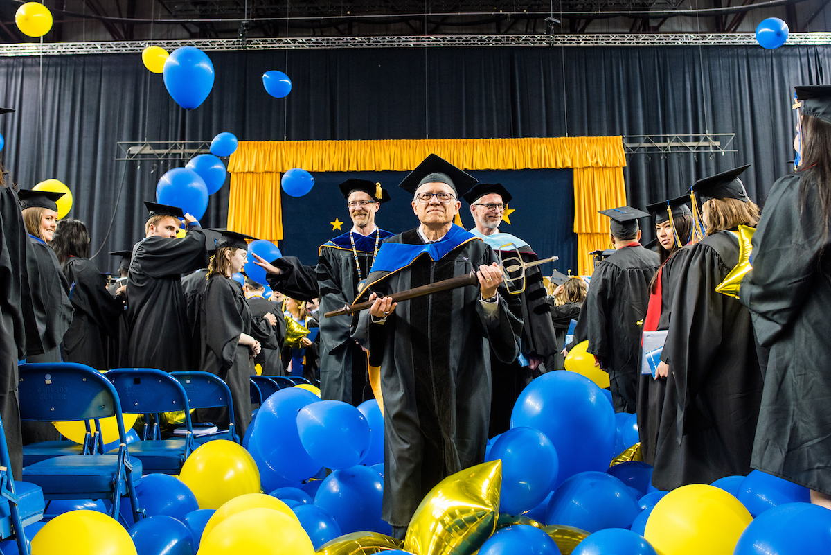 Lawrence Kaplan, professor emeritus of linguistics, is the grand marshall for 2018 commencement ceremony on Saturday, May 5, 2018, at the Carlson Center. | UAF Photo by Zayn Roohi