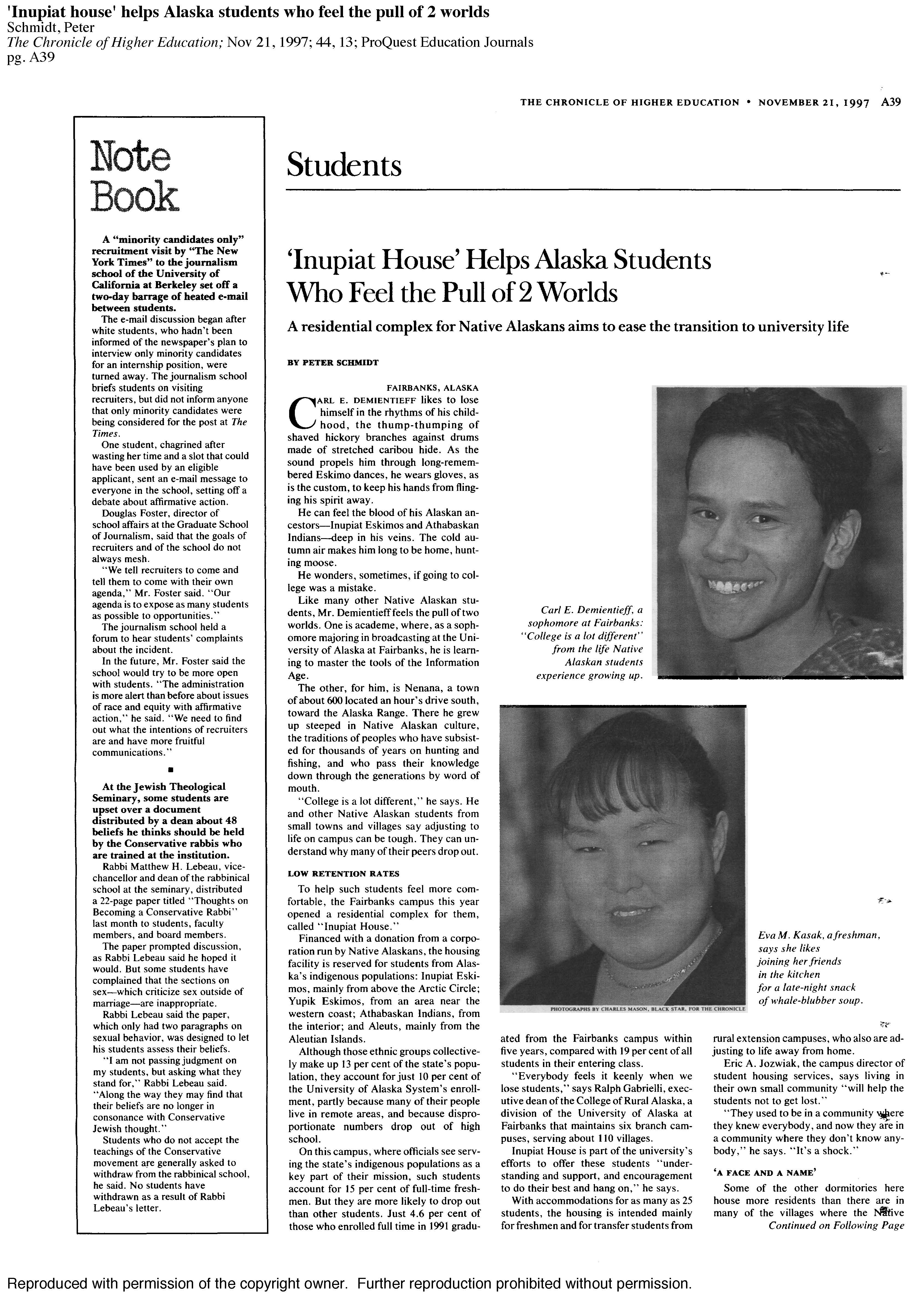 thumbnail image of printed 1997 Inupiat House article