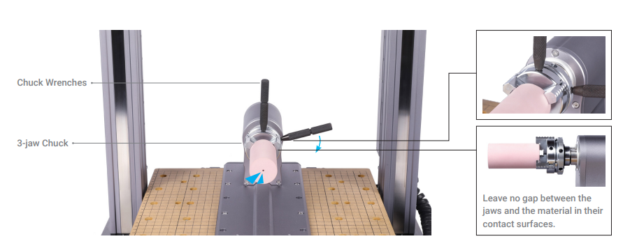 Showing the parts of the 4-axis CNC machine