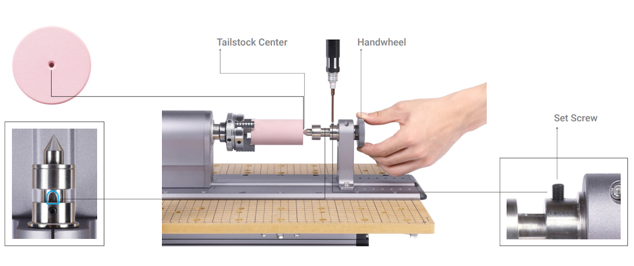 Showing a side view of 4-axis CNC machine for craving