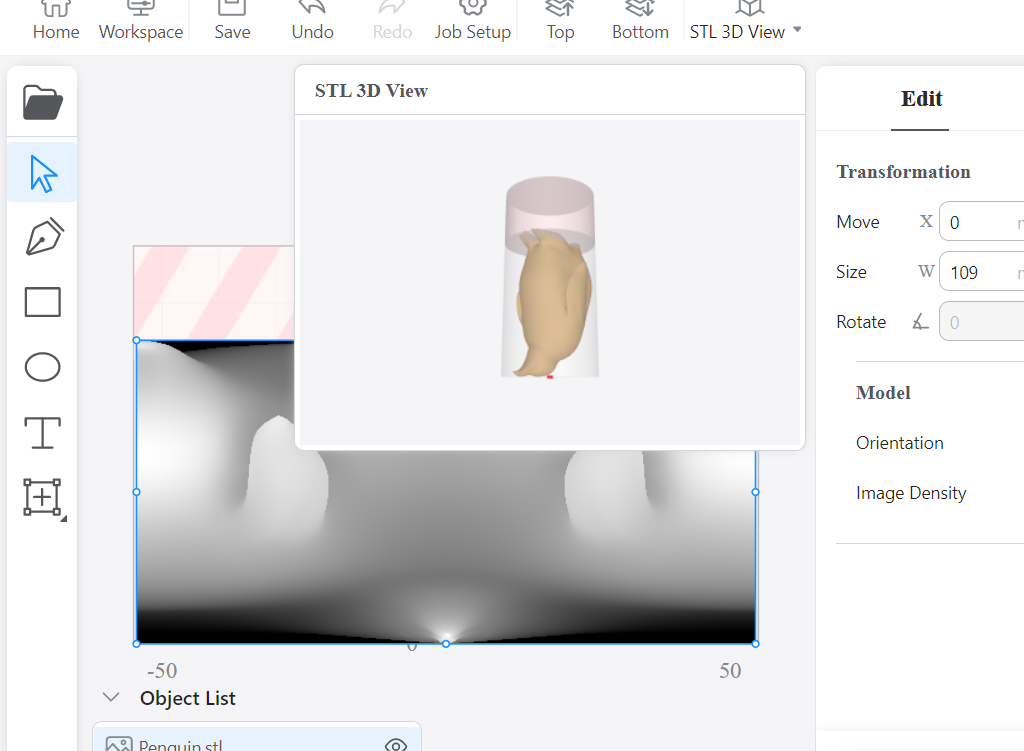 Showing the interface of the 4-axis CNC machine