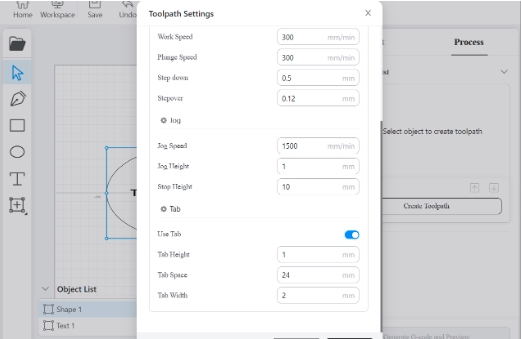 Shows a section of the interface