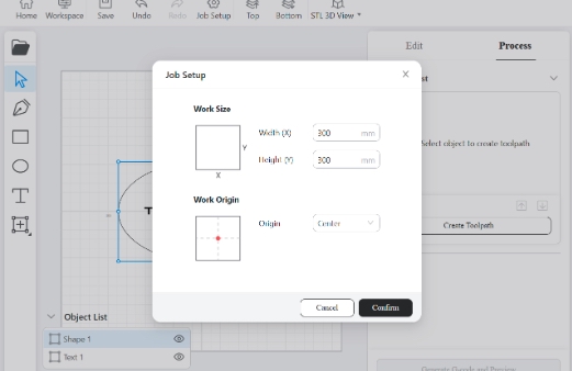 Another showing of the interface on the 3-axis desktop cnc machine