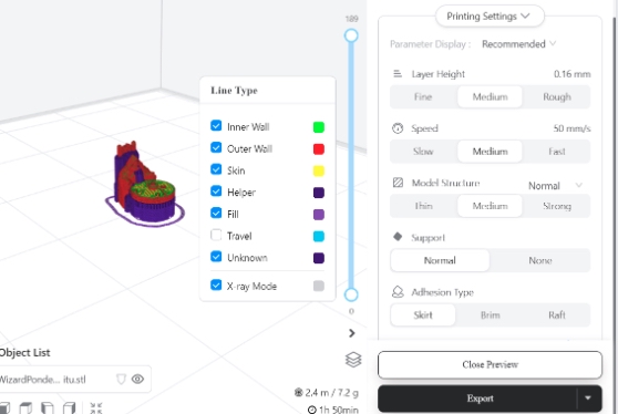 Snapmaker interface for printing