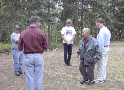 Henry Alakayak demonstrating his (Yupiaq) philosophy of cooperation and interdependence.