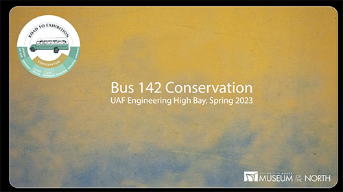 title image for Bus 142 conservation in white lettering