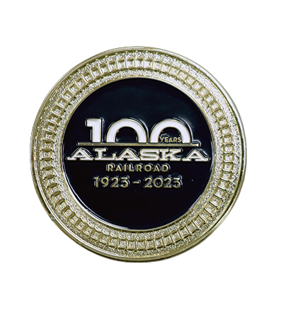 commemorative medallion with 100 Alaska Railroad