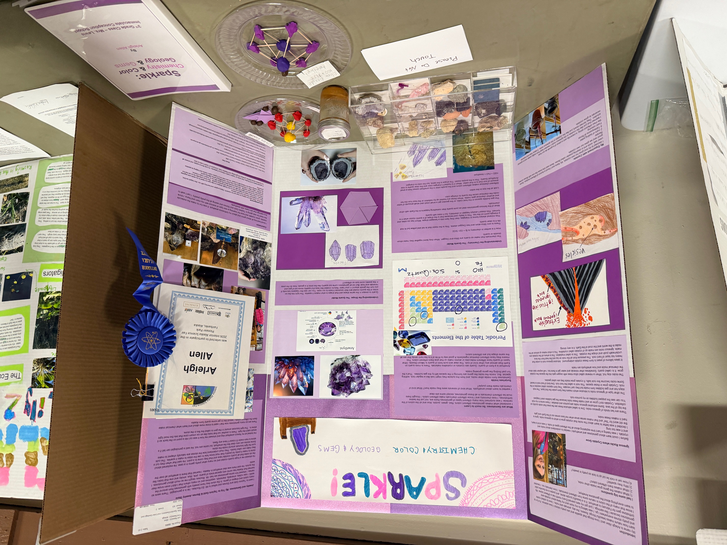 Science Fair display about rocks