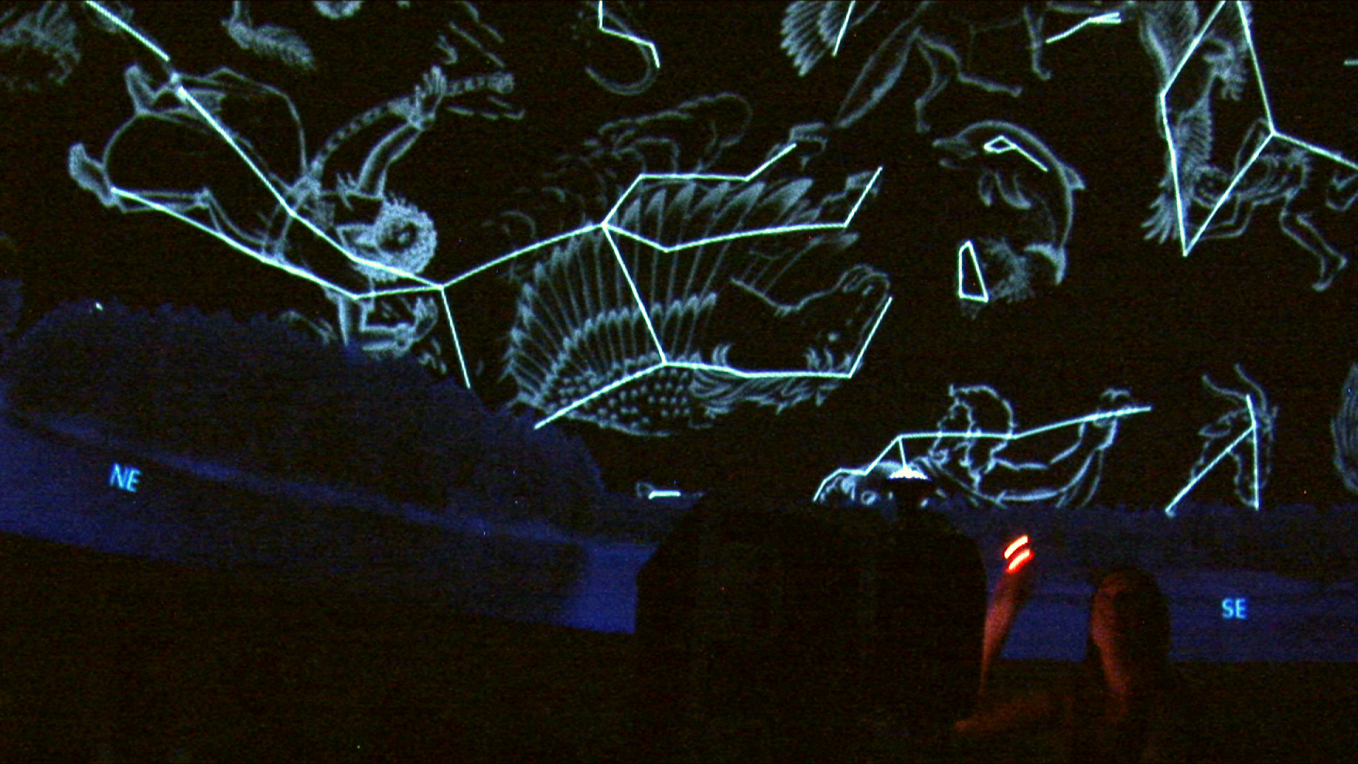 Constellation images on the digital planetarium dome.