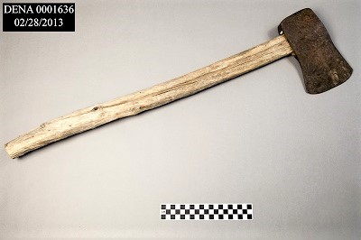 Metal ax with homemade handle.