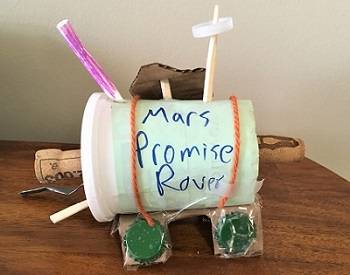 Example Mars rover craft made with craft materials.