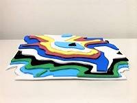 3D topographical map of Denali, made from layers of craft foam glued on top of each other.