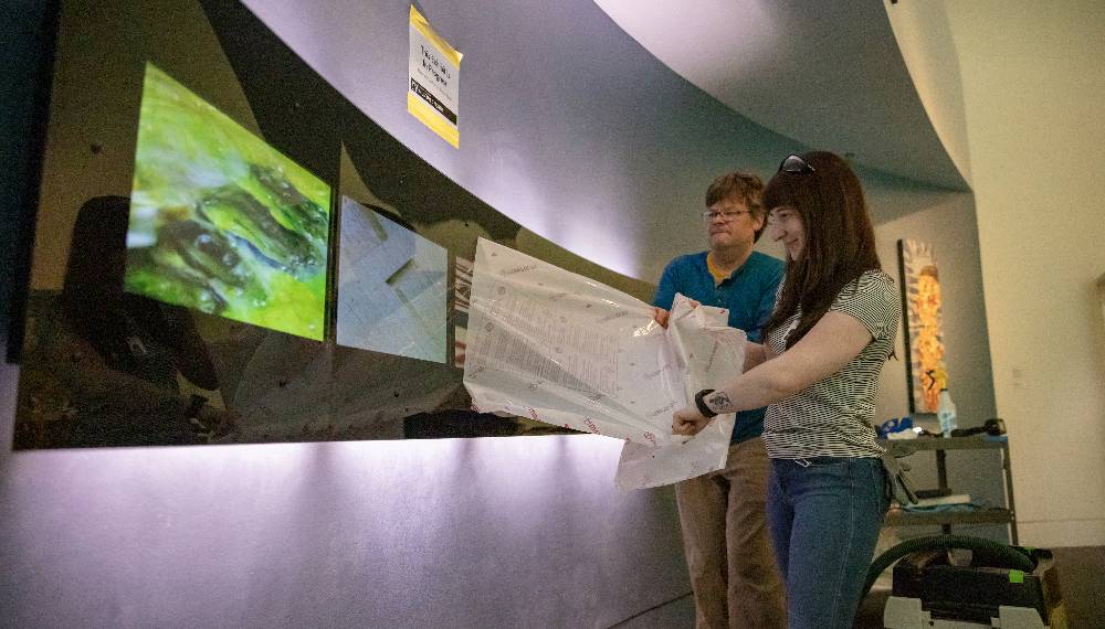 The exhibits team unveils the rebuilt Alaska Art Experience