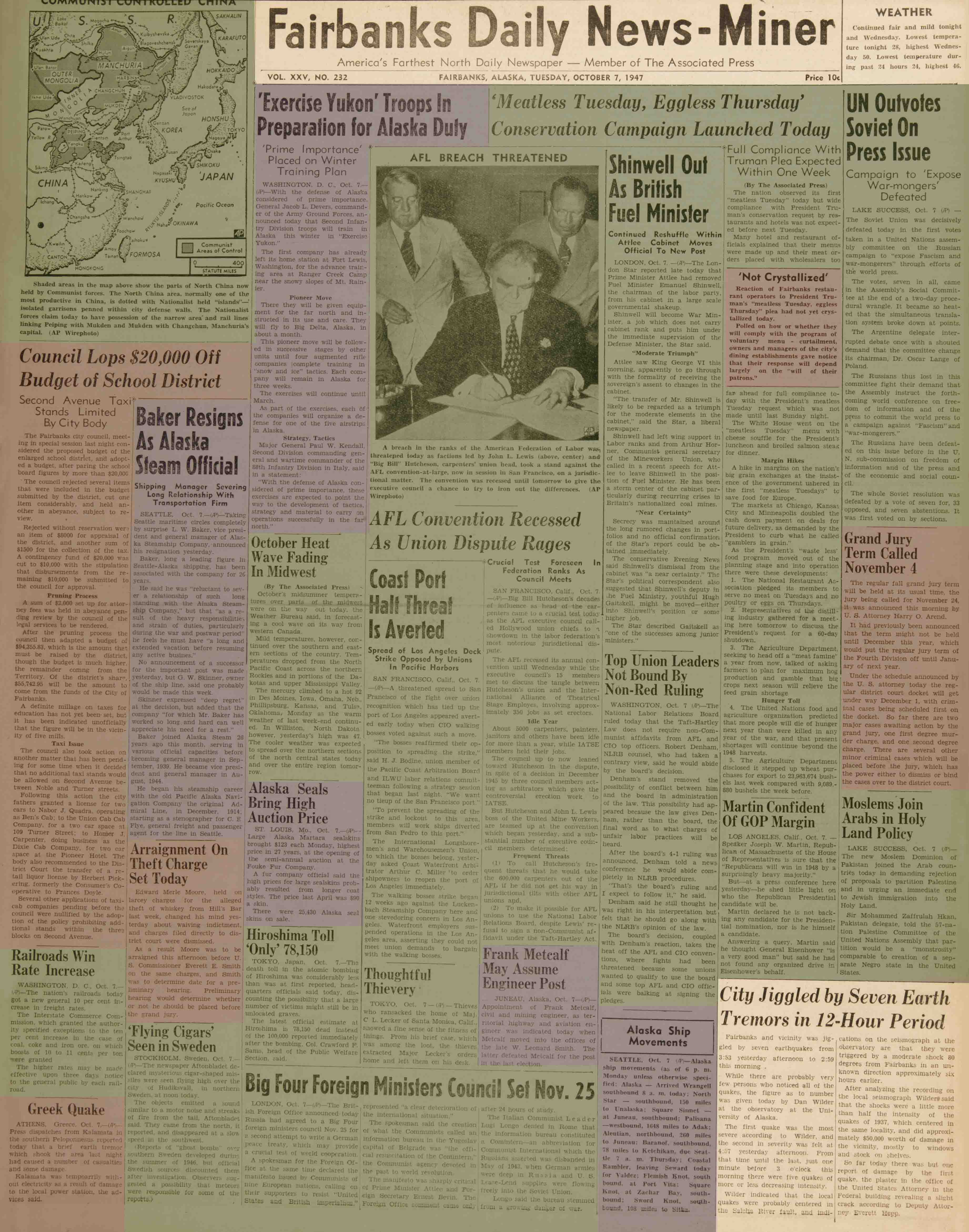 1947 October 7, Fairbanks Daily News-Miner (pg 1)