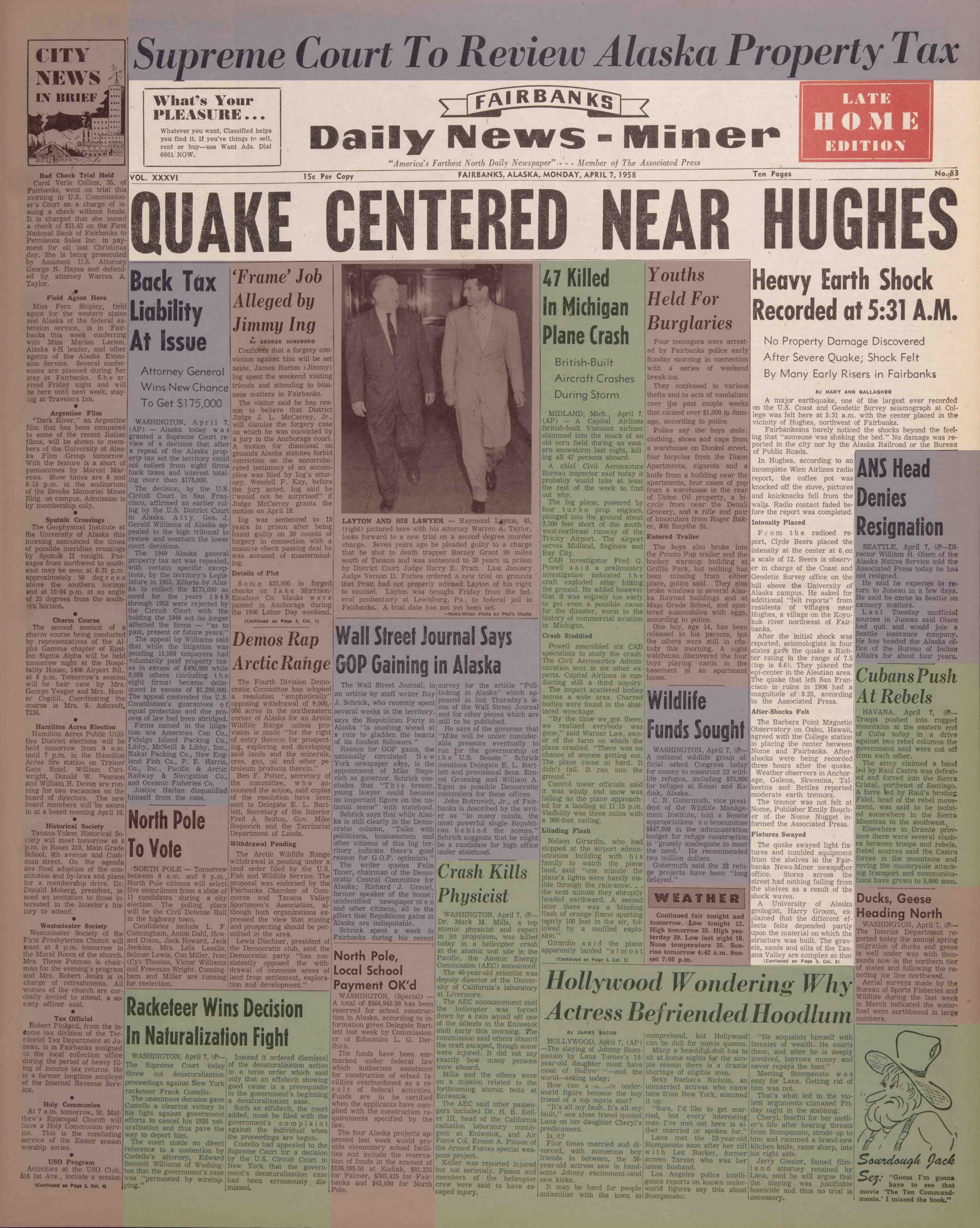 1958 April 7, Fairbanks Daily News-Miner (pg 1)