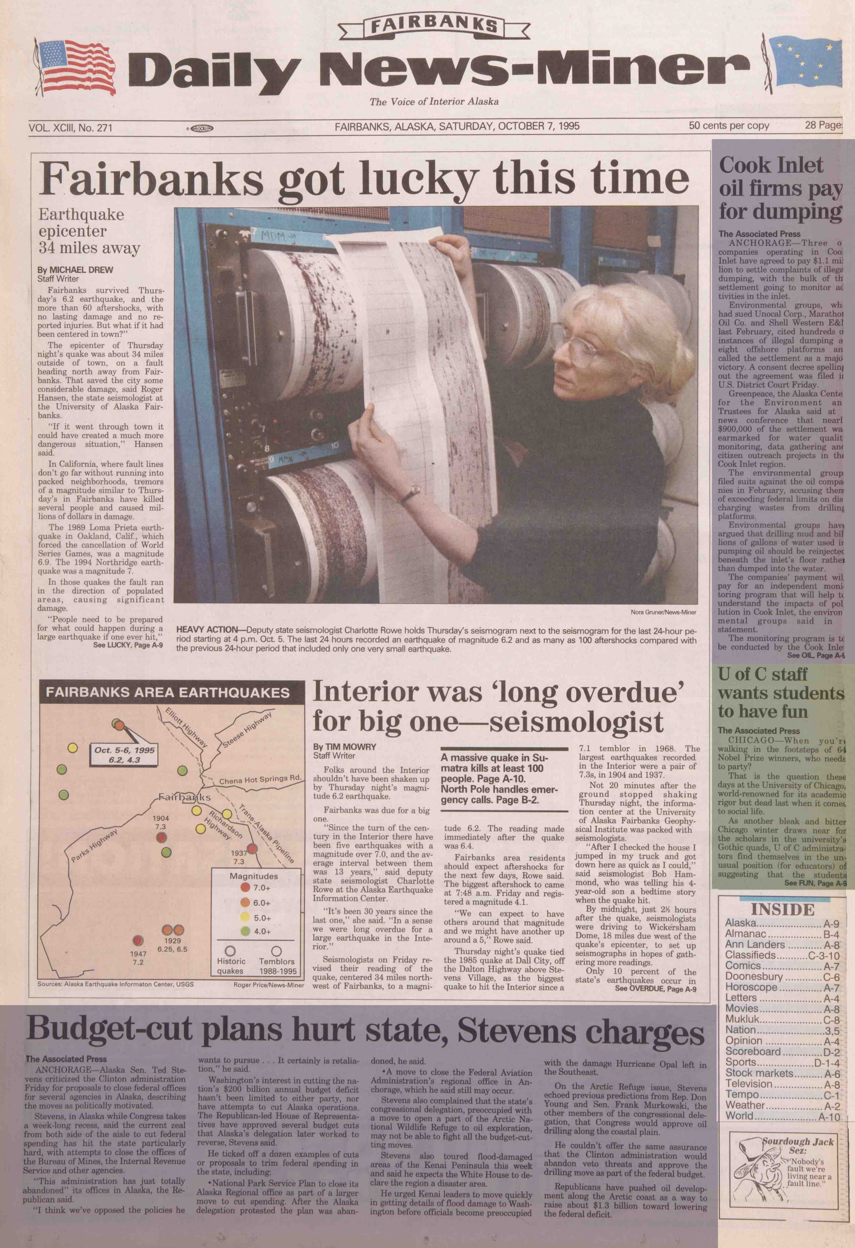 1995 October 7, Fairbanks Daily News-Miner (pg 1)