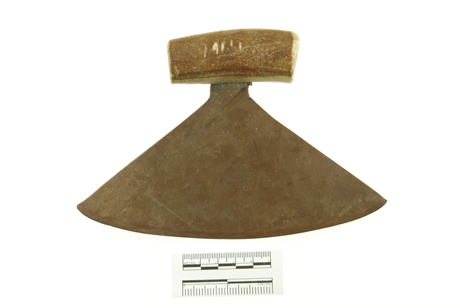 Baychimo collection UAMN Acc. 514-5246, copper ulu. Photo courtesy of the University of Alaska Museum of the North.