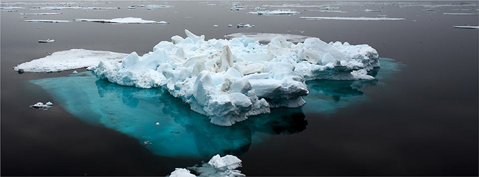 Alaska Positive, a statewide-juried photographic art exhibition at the UA Museum of the North. Sea Ice Remnant, Svalbard July 17 2008, by Camille Seaman. 