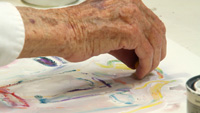 closeup of hand painting