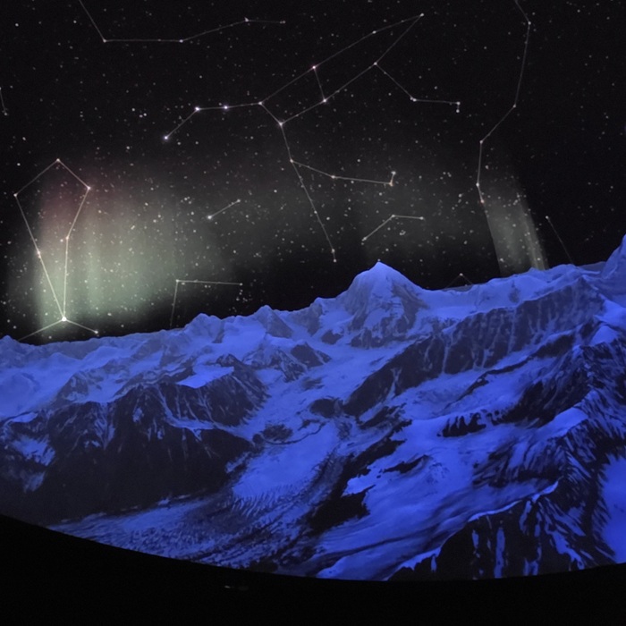 Aurora over Denali simulated in planetarium dome