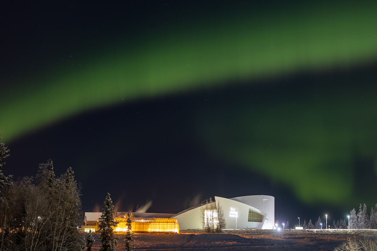 Aurora over the UA Museum of the North