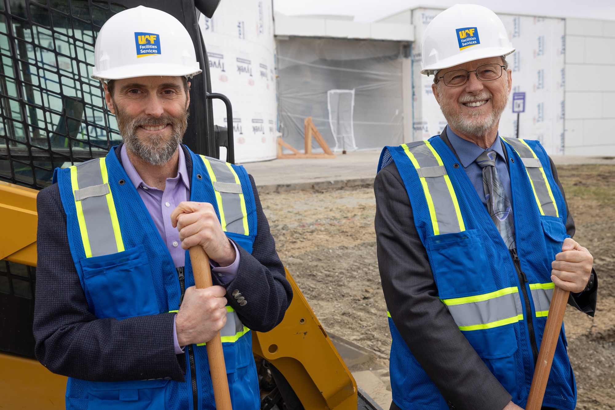 Pat Druckenmiller (UA Museum of the North Director) and Bob McCoy (Geophysical Institute Director) at the groudbreaking of the Babula Planetarium