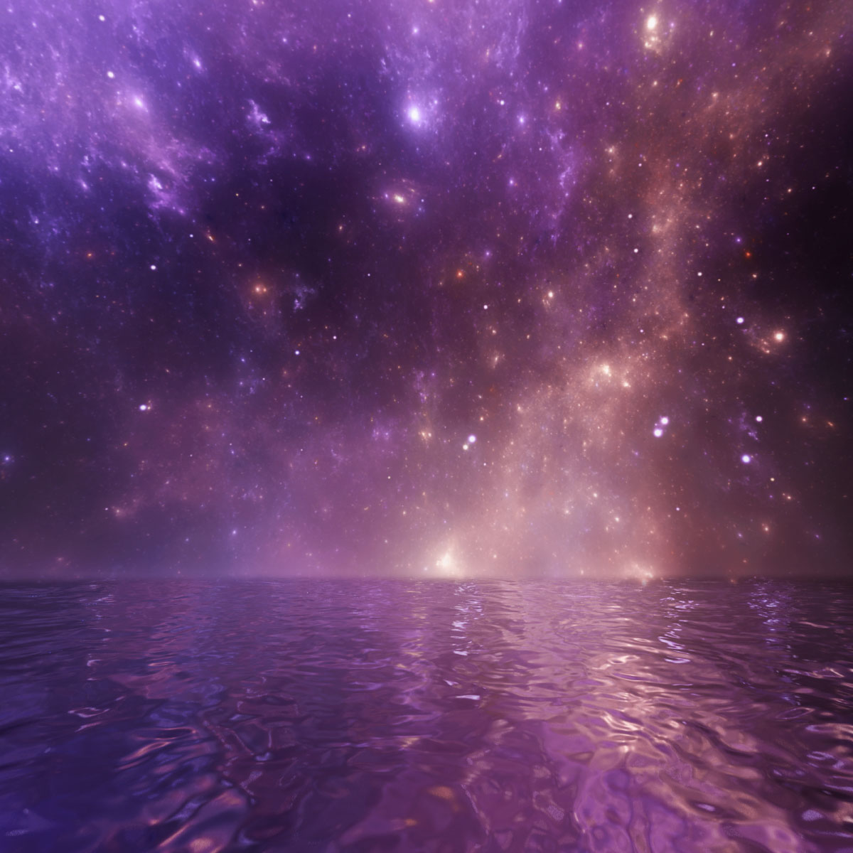 Ocean under a starry sky