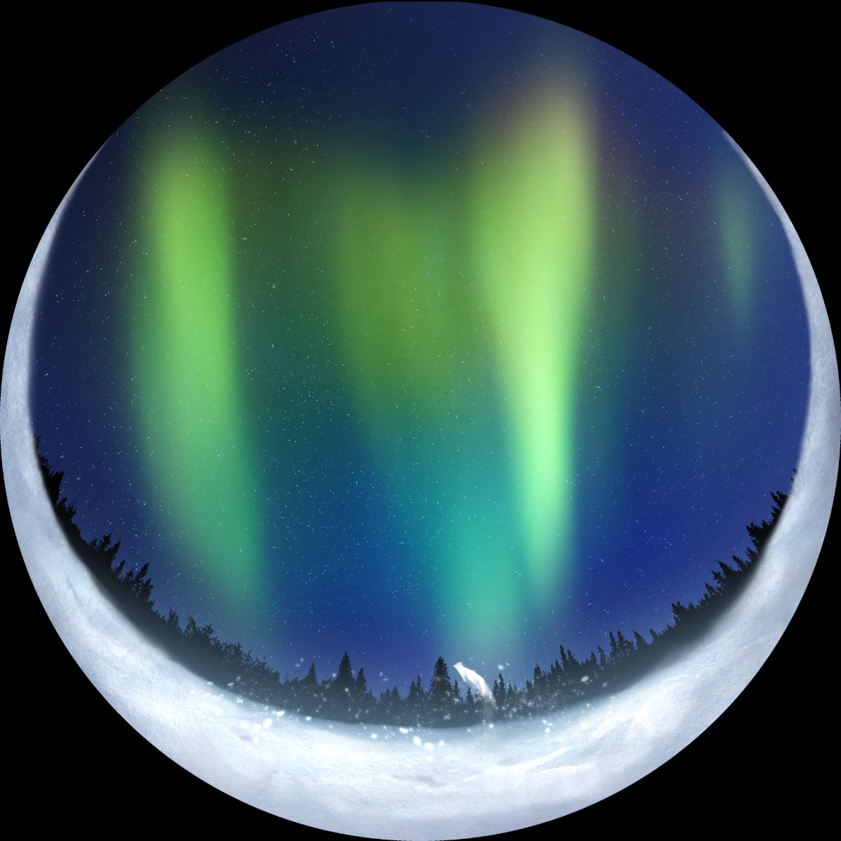 Aurora Lights of Wonder Fulldome projection - Fox Fire