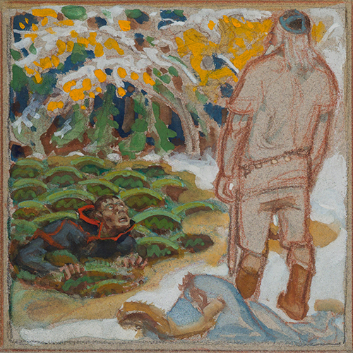 Joukahainen in the mire, Great Kalevala by Akseli Gallen-Kallela, 1925