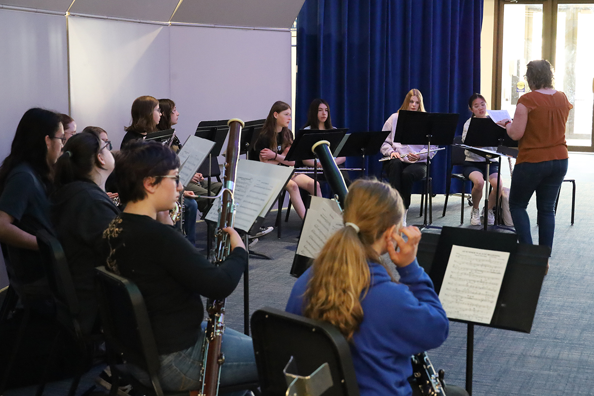 A group of students playing reed instruments during a 2026 Summer Music Academy practice. UAF Photo by Jaunelle Celaire