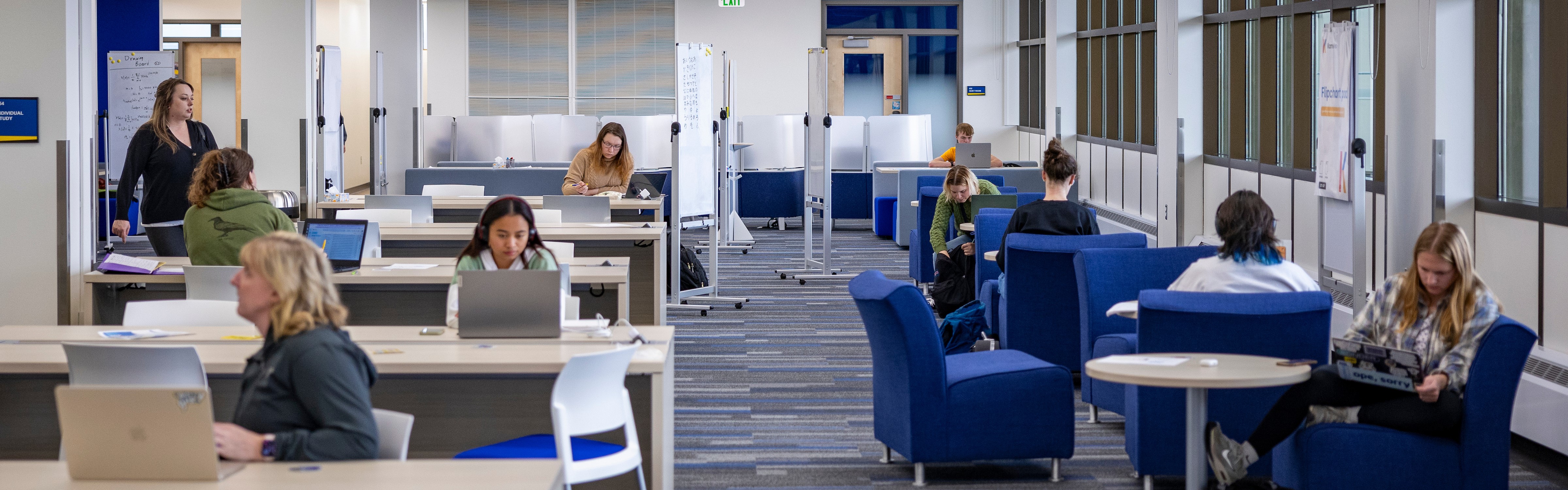 The Student Success Center hosts their grand opening with a ribbon cutting in the newly renovated space on the 6th floor of the Rasmuson Library, Wednesday, Sep. 18, 2024. (UAF photo by Leif Van Cise)