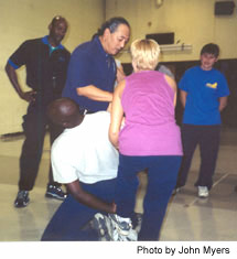 Students practicing law enforcement