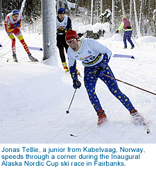 [PHOTO: Jonas Tetlie racing at the Inaugural Alaskan Nordic Cup ski race]]