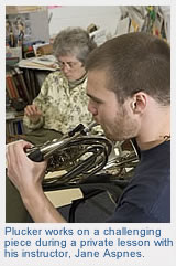 John during a private lesson with Jane Aspnes
