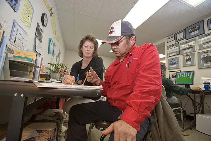 Linda Malstrom teaching Simeon Petla