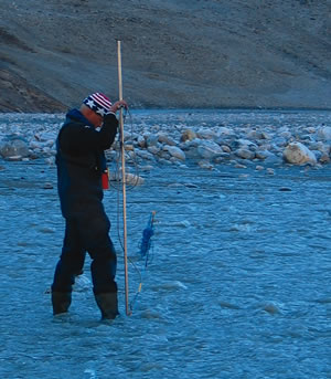 Mernild taking measurements