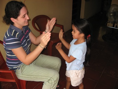 Erin playing with a friend