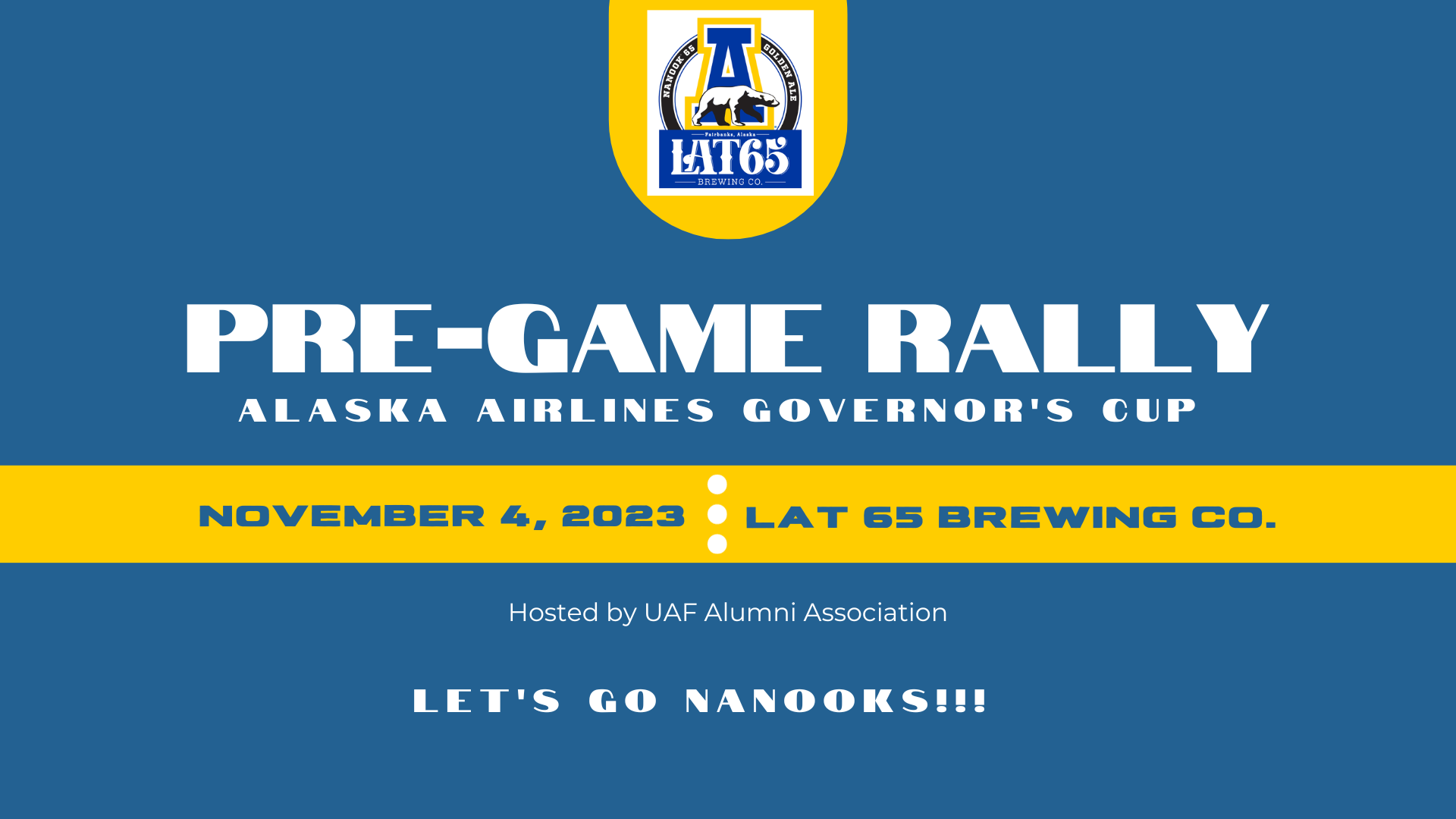 Blue and gold graphic with the Governor's Cup Pre-game Rally information provided in the article.