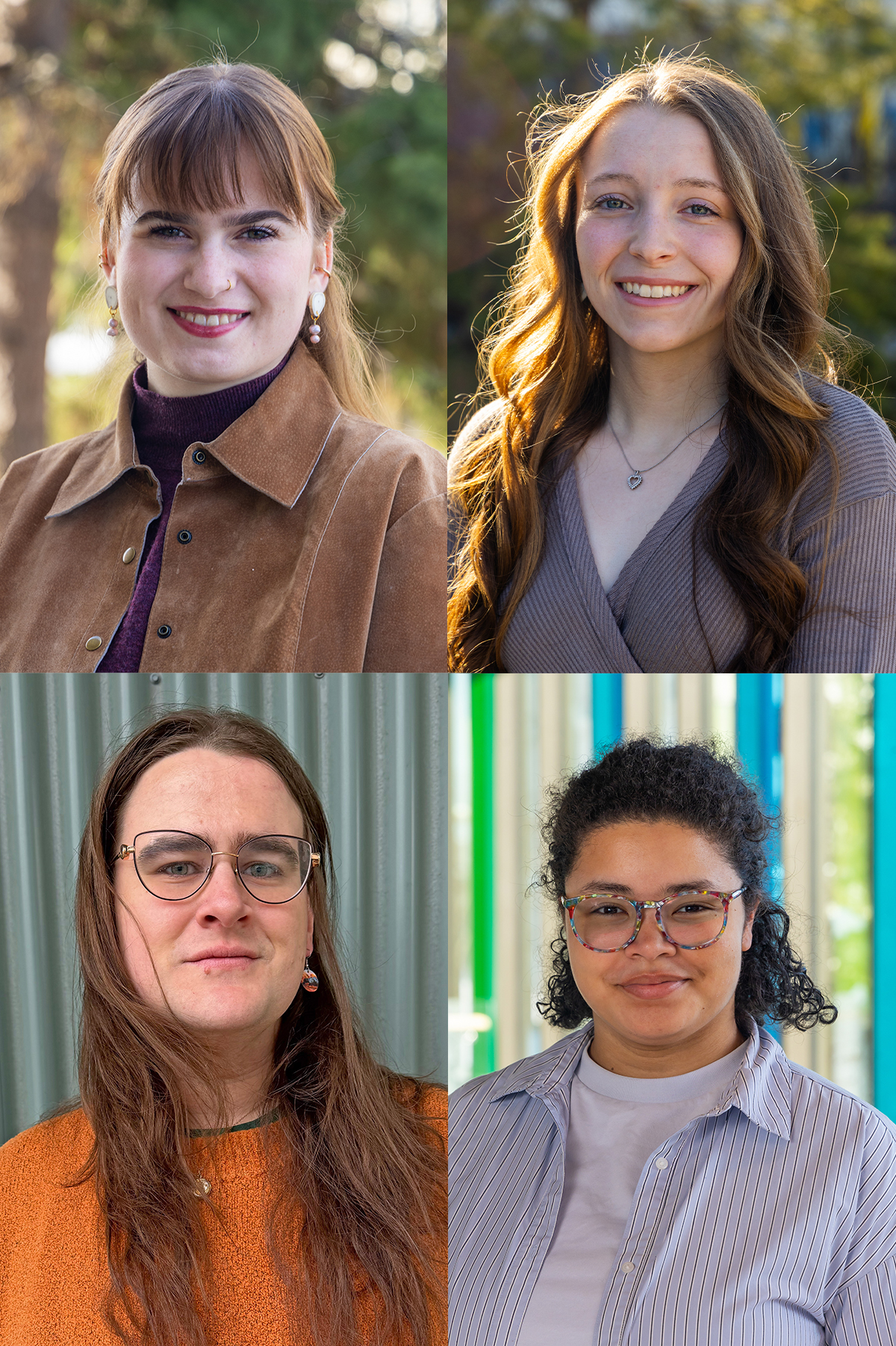 Composite image composed of portraits of Matia Wartes, Kendall Wills, Elizabeth Giudice and Paradise Porter.