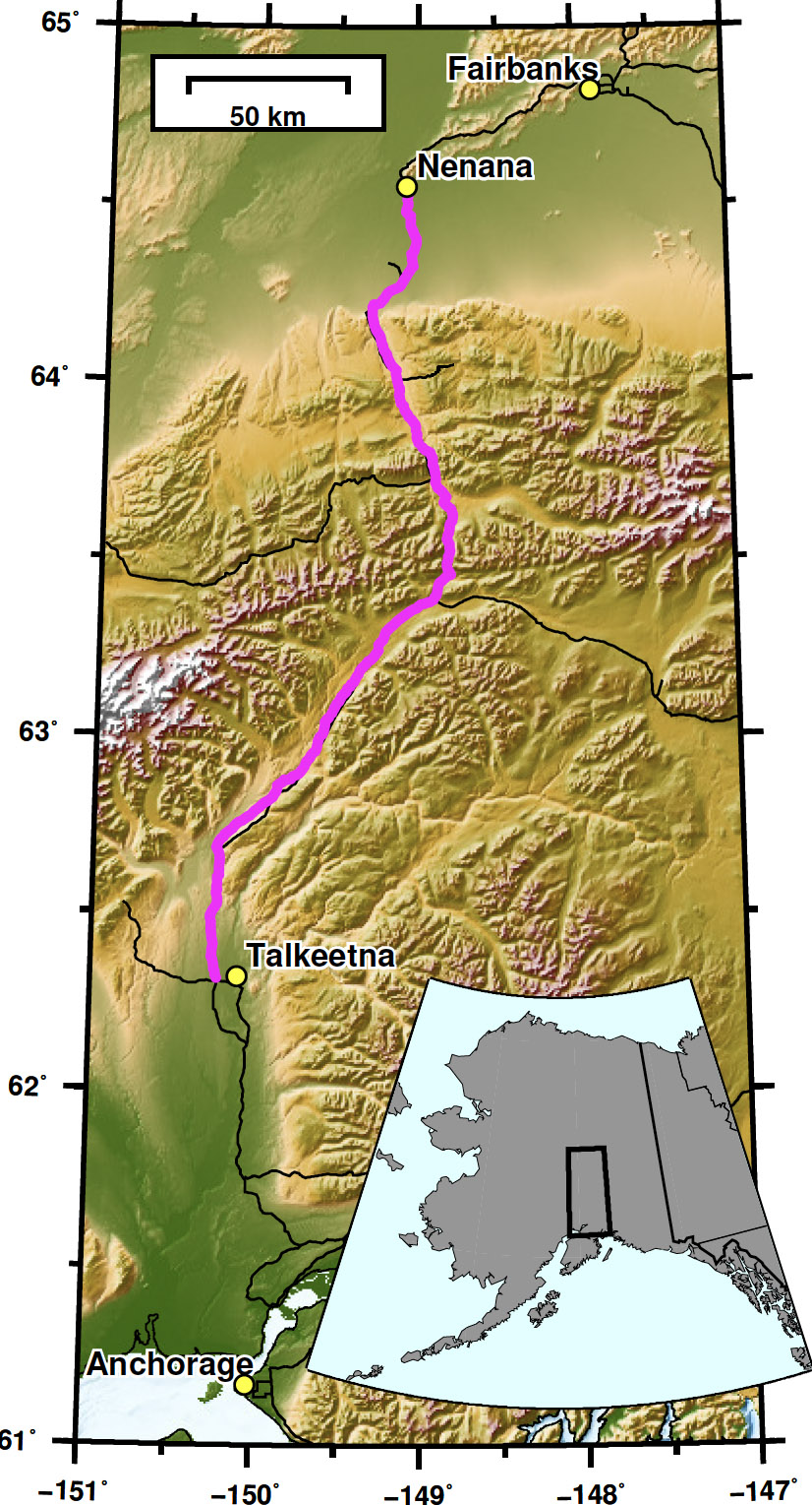 Study area map of central Alaska