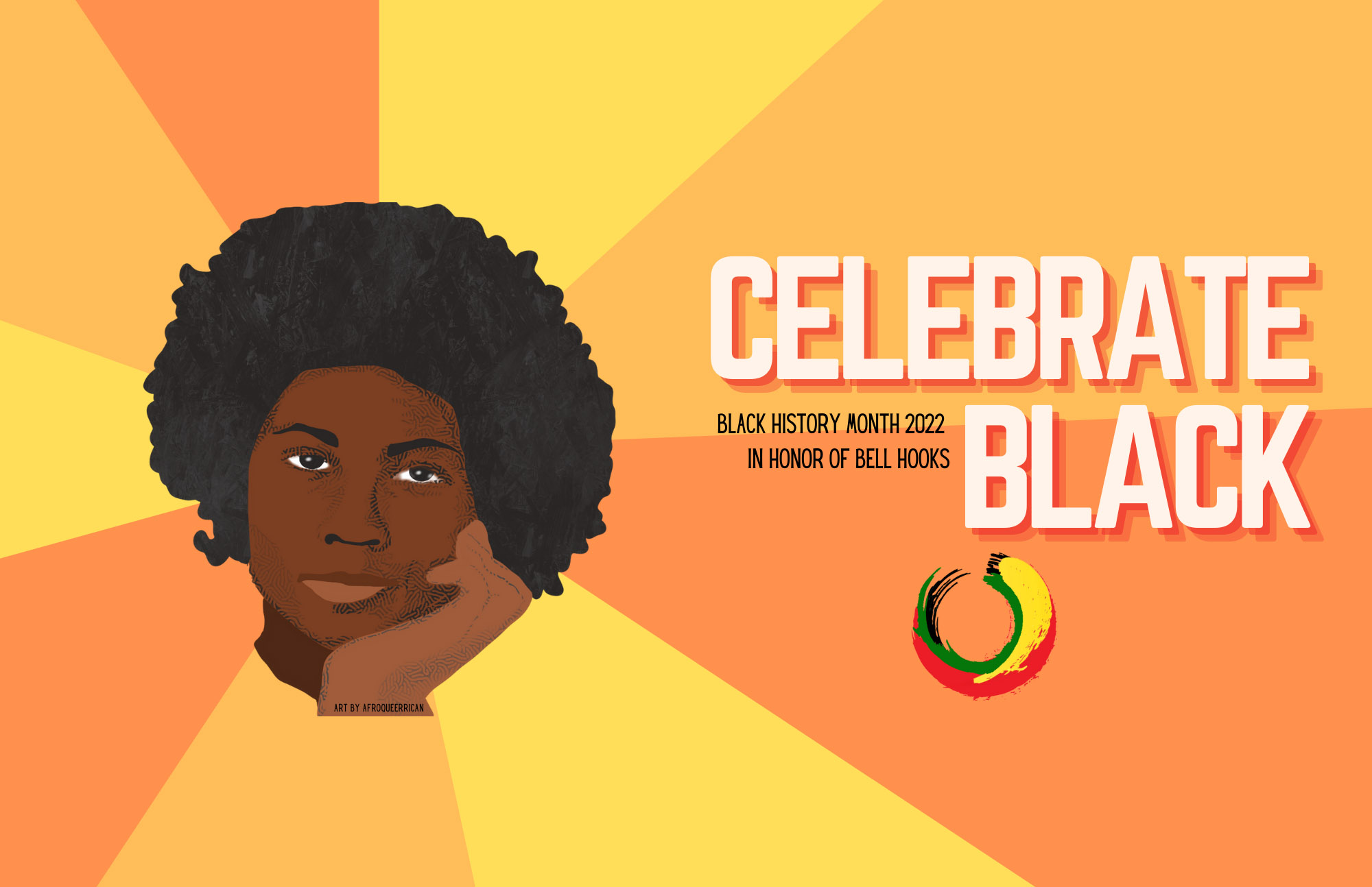 Graphic portrait of author bell hooks