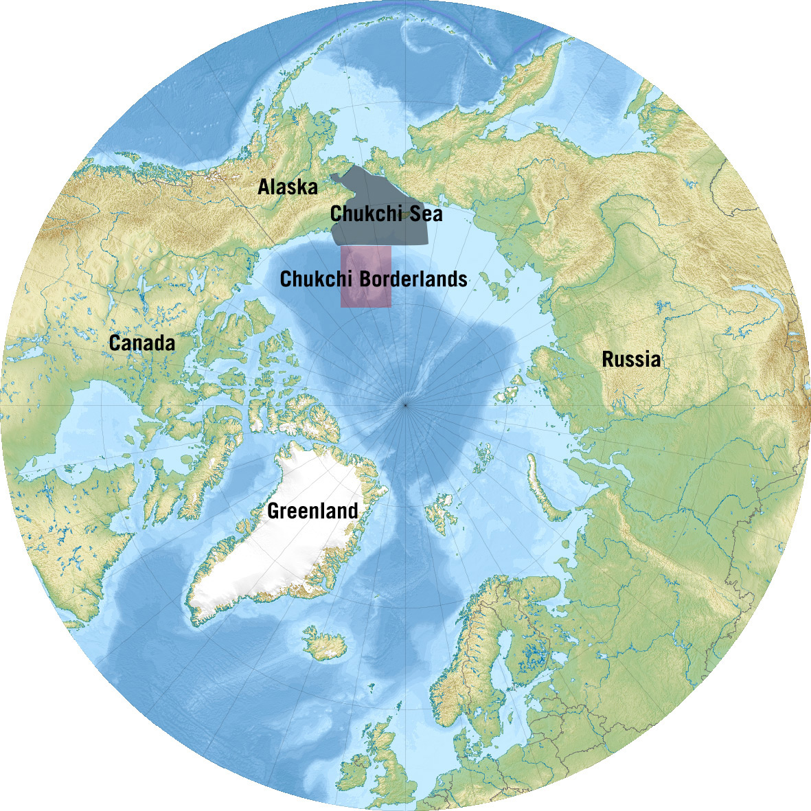 Map of the polar region