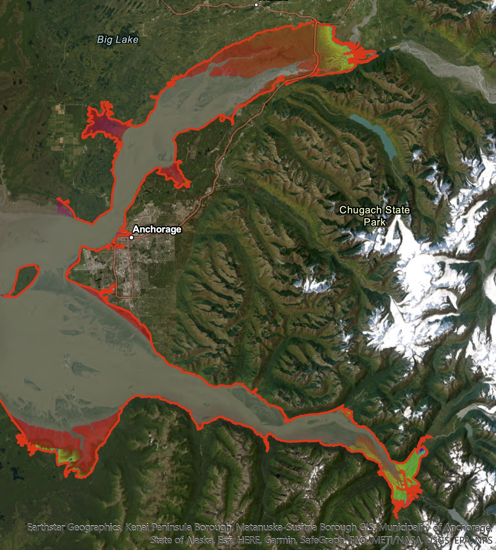 Cook Inlet tsunami map
