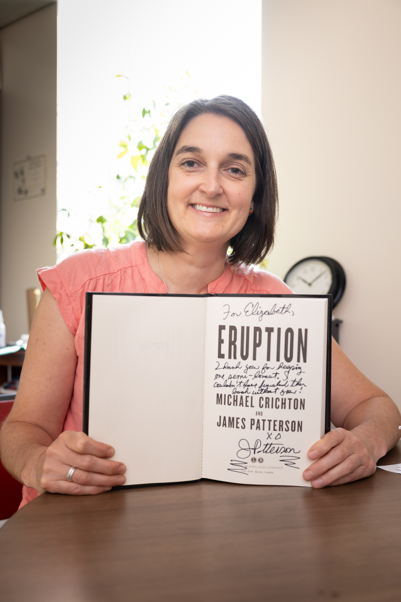 Elisabeth Nadin and signed copy of book