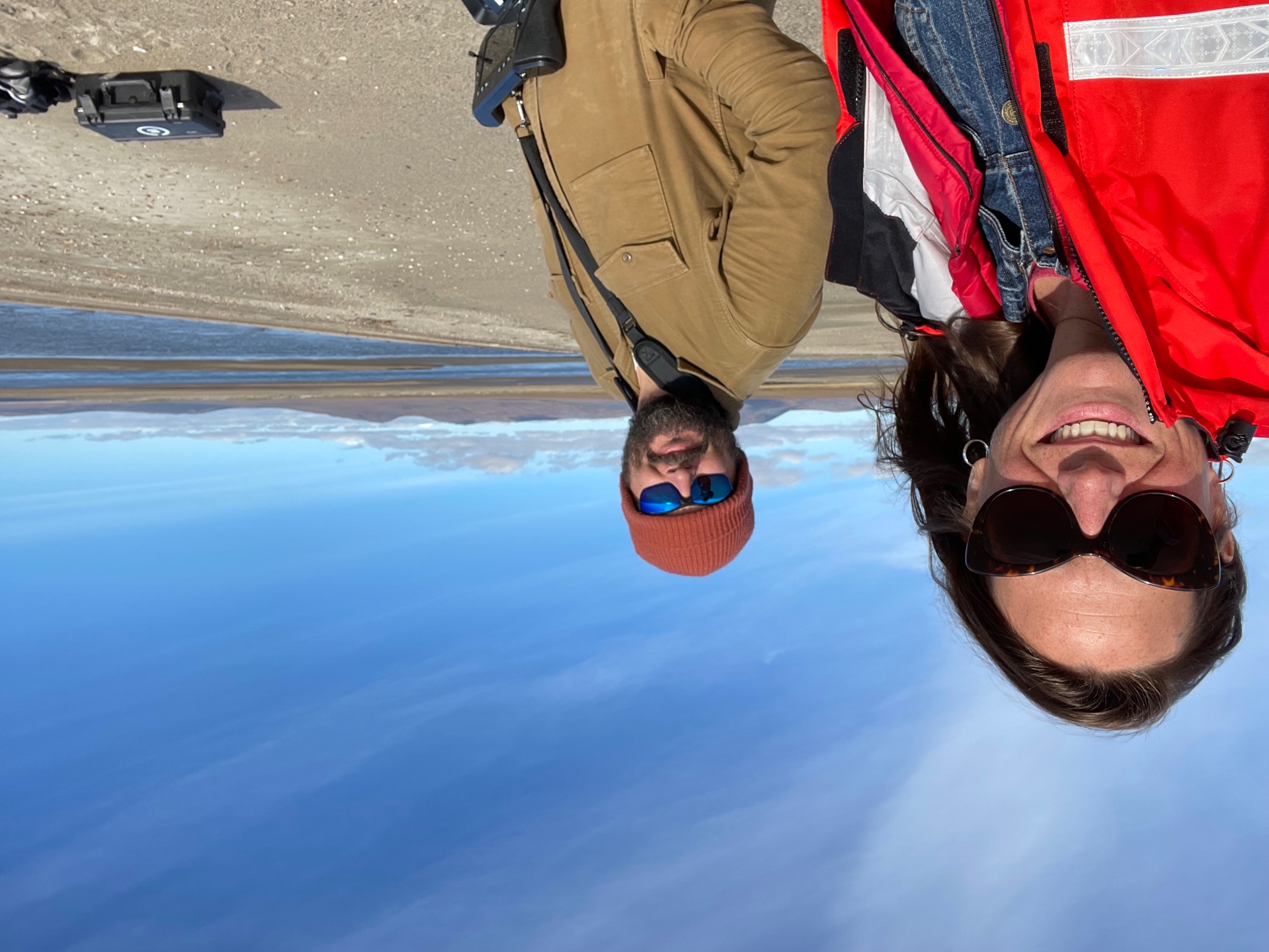 Garron and DeLue smile for the camera while at Poker Flat Research Range.