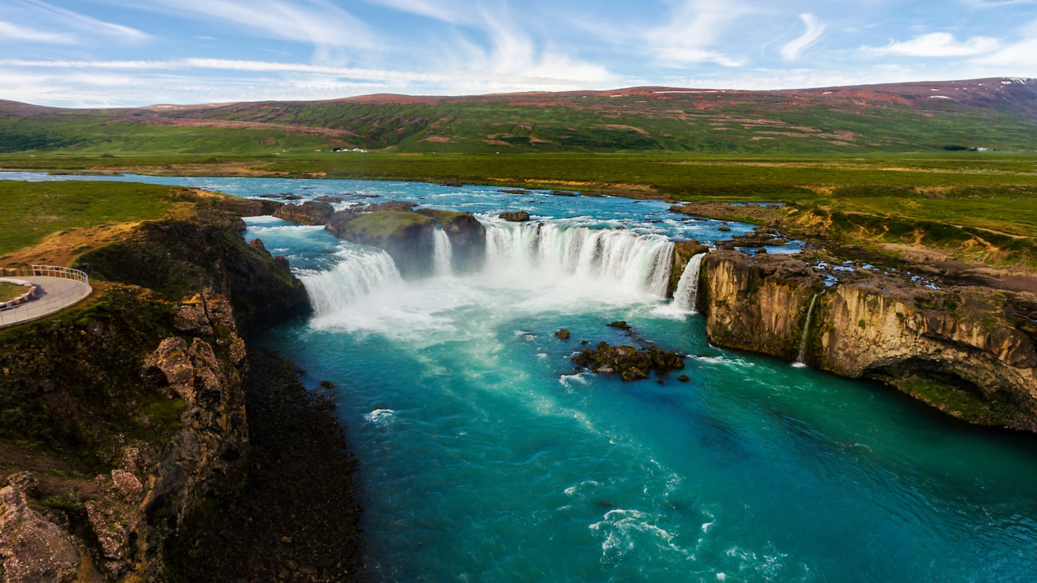 Godafoss waterfall in Iceland. Photo provided by Overseas Adventure Travel.